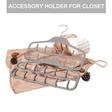 Belt Hanger Organizer 2 Pack - Grey Non-Slip Closet Accessory Hooks for Belts, Ties, Jewellery, Scarves, and Tank Tops - Streamline Your Closet Space