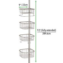 Metal Bathroom Shower Storage Constant Tension Pole Caddy