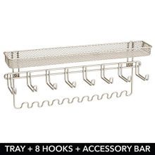 Wall Mount Men's Accessory Storage Organizer Rack