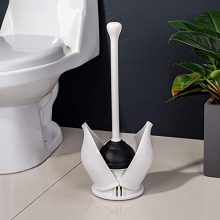 Hideaway Compact Toilet Plunger and Canister-White