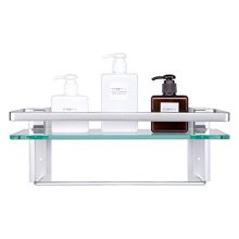 Wall Mounted Tempered Glass Bathroom Shelf
