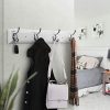 White Wall Mounted Coat Rack, Wooden Modern