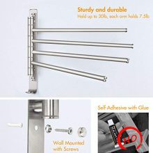 TONIAL Swivel Towel Bar 4-Arm Bathroom Towel Holder Wall-Mounted