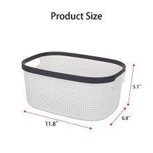 Streamline Your Space with White Plastic Storage Baskets - A 3PC Organizer's Dream