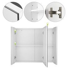Storage Organizer Medicine Cabinet Space Saver with 3 Doors