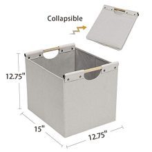 HOONEX Large Foldable Cube Storage Bins, Linen Fabric