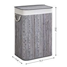 SONGMICS Bamboo Laundry Hamper with Lid