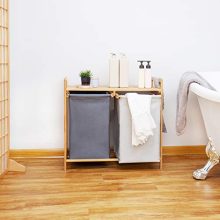 COMELLOW Bamboo Laundry Hamper and Shelf