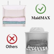 MaidMAX, Beige, 3 Tiers Cloth Hanging Shelf Closet Organizer 2 Metal Hooks