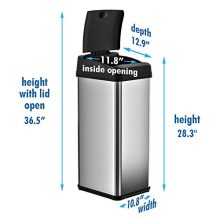 Upgrade Your Kitchen Cleanup with the 13 Gallon Touchless Sensor Trash Can