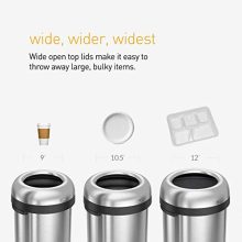 simplehuman 60 Liter / 16 Gallon Bullet Open Top Trash Can
