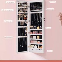 SONGMICS 6 LEDs Mirror Jewelry Cabinet