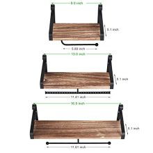 Keebofly Jewelry Organizer Wall Mounted Rustic Wood
