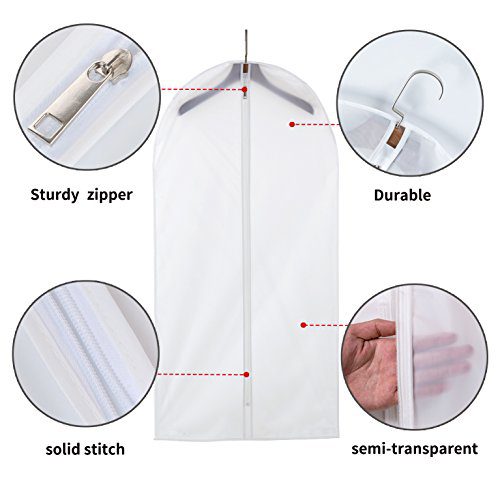 allhom dust Proof Garment Bags - Set of 6 pcs 40 inch
