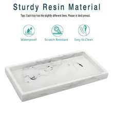 Emibele Marble White Resin Tray - Chic Jewelry and Cosmetic Organizer