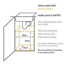 10 Liter / 2.6 Gallon In-Cabinet Trash Can – Heavy-Duty Steel Body, Black | Compact & Efficient