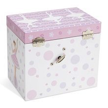 Jewelkeeper White and Purple Ballerina Musical Jewelry Box