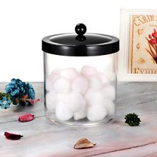 Bathroom Organization with the Premium Quality Apothecary Jar – Large 50 Ounce Clear Plastic Container with Rust-Proof Black Lid for Stylish Storage