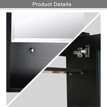 Storage Cabinet with Mirror Adjustable Wall Mounted Cabinet Black