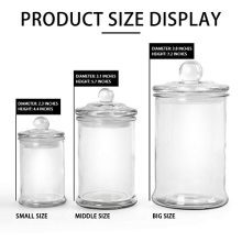 Gonioa Set of 3 Clear Glass Apothecary Jars-Premium Quality