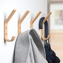 Natural Wooden Coat Hooks Wall Mounted