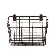 Vintage Large Cabinet & Wall-Mounted Basket for Storage