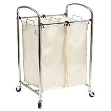 Classics Mobile 2 Compact Laundry Hamper Sorter Bag Cart