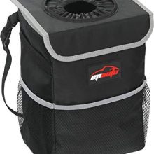 Waterproof Car Trash Can with Lid and Storage Pockets