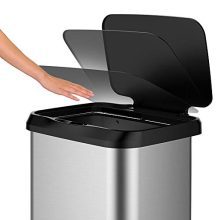 GLAD Extra Capacity Stainless Steel Sensor Trash Can