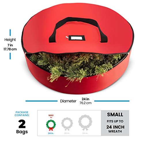 Christmas Wreath Storage Bag Wreaths, Durable Handles