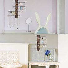 Keebofly Wall Mounted Jewelry Organizer Rustic Wood & Ample Storage