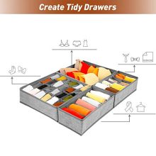 Drawer Organizer, 4 Set Foldable Underwear Drawer Organizer