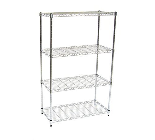 Seville Classics 4-Tier Steel Wire Shelving with Wheels