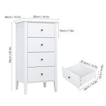 4 Drawer Bathroom Floor Cabinet – Solid Wood Frame, Easy Assembly, and Space-Saving Design