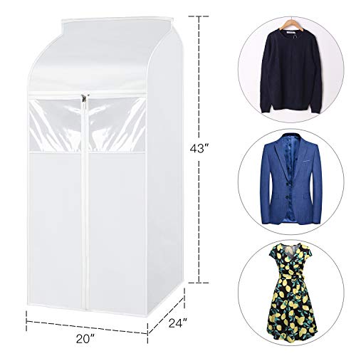 Zilink 43-inch Hanging Garment Bags for Storage – Dust-Proof Clothes Organizer with Clear Window & Zipper Closure