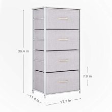 Dresser with 4 Drawers, Fabric Storage Tower