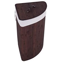 GOFLAME Corner Bamboo Laundry Hamper