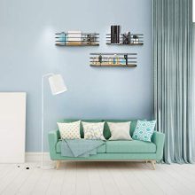 Oval Floating Wall Shelves Set of 3 Rustic Wood Wire Frame