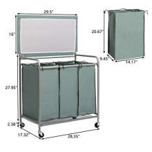 Sorter Cart with Foldable Ironing Board with Removable