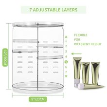 360° Rotating Makeup Organizer Carousel Vanity