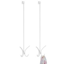 mDesign Modern Metal Long Easy Reach Over-The-Door