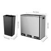 HEMBOR Trash Can, 14.3 Gallon (3X17L) Pedal Step Rubbish Bin