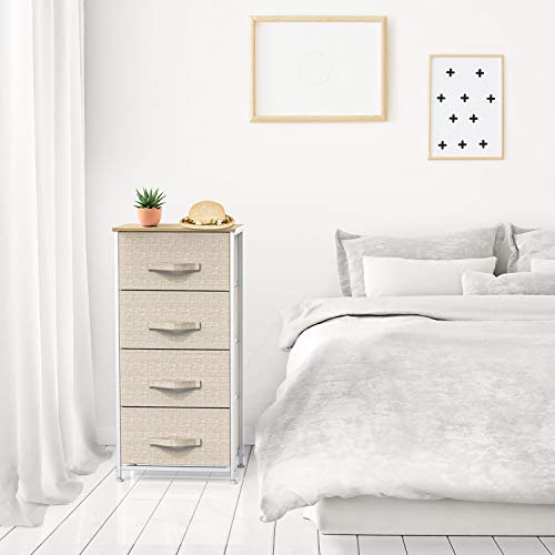 4 Drawer Fabric Dresser Storage Tower