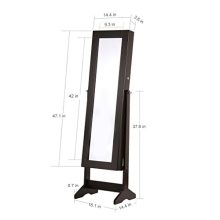 Lockable Jewelry Cabinet Jewelry Armoire with Mirror