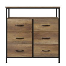 HOMECHO Fabric Dresser Chest with 6 Drawers