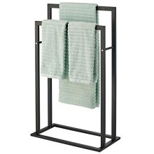 mDesign Tall Modern Metal Freestanding Towel Rack Holder