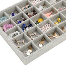 Outdoorfly Velvet Stackable 30 Grid Jewelry Tray