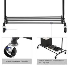 Double Hanging Rod Metal Clothing Rack