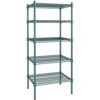 18 inch x 24 inch Green Epoxy 5 Shelf Kit with 64 inch Posts.