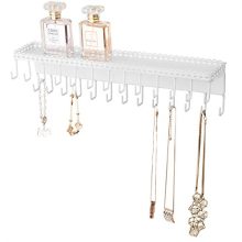 MyGift 26-Hook, White Wall-Mounted Metal Jewelry Organizer